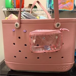 BOGG BAG Pink Tote with Clear Pocket